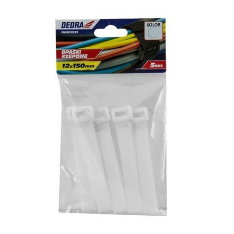 Opaski rzepowe 16mmx210mm Białe 5 sztuk