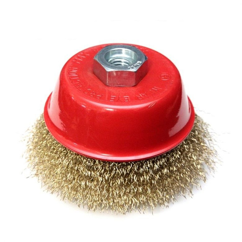 Szczotka druciana doczołowa mosiądzowana 100mm, gwint M14