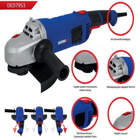 Szlifierka kątowa 230mm 2400W, miękki start, karton