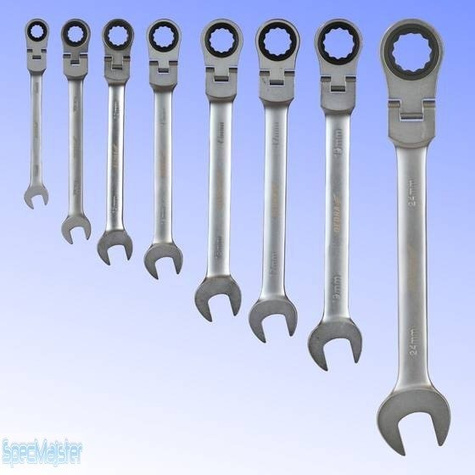 DEDRA Klucz płasko-oczkowy 17 mm CrV z grzechotką (72 zęby) i przegubem 14GP51