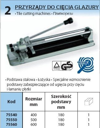 PROLINE PRZYRZĄD DO CIĘCIA GLAZURY ROZMIAR 600 mm - 75560