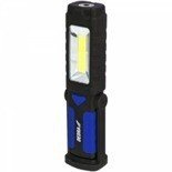 Lampa 3W LED COB +1W LED, 200 lumenów, podłużna z podstawą, magnes, z bateriami
