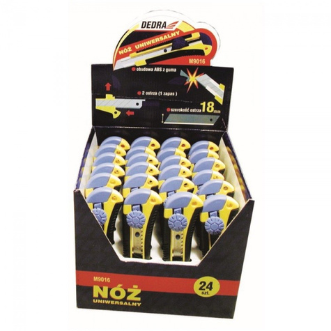 Dedra Nóż 18 mm ostrze, w kolorowym pudełku ekspozycyjnym M9016P