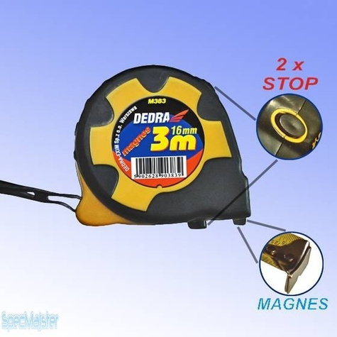 Dedra Miarka zwijana 5 m / 19 mm , MAGNES, UCHWYT GUMA M583