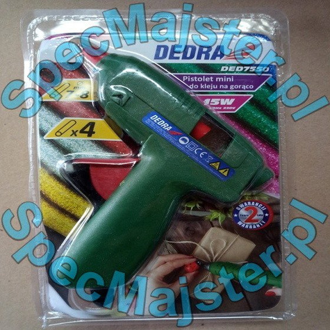 DEDRA Pistolet do Kleju na Gorąco DED7550 + 4 sztuki kleju brokat