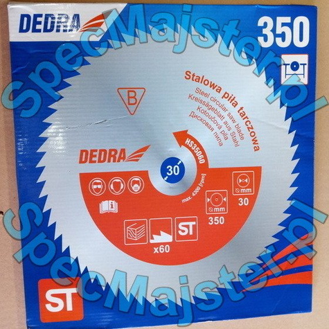 DEDRA STALOWA PIŁA TARCZOWA DO DREWNA 350 x 60 x 30 HS35060