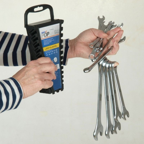 DEDRA Klucze płasko-oczkowe chromowane 1703K