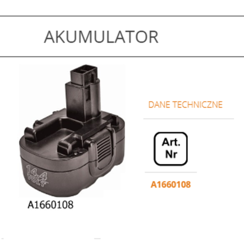 Akumulator do A166010 (Produkt Wycofany)