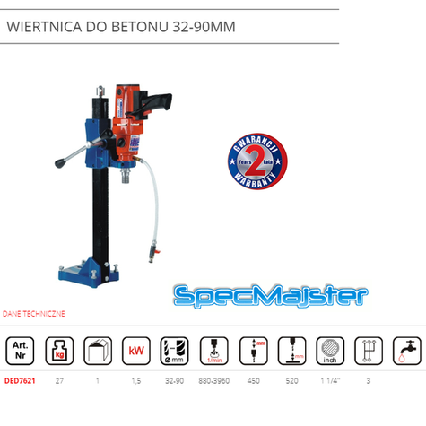 DEDRA Wiertnica do betonu 1,5kW DED7621