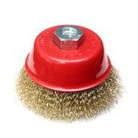 Szczotka druciana doczołowa mosiądzowana 100mm, gwint M14