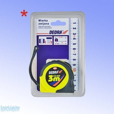 Dedra Miarka CONTRACTOR obudowa ABS łączona z gumą, blokada, zaczep, II klasa dokładności wg. EU 5 m / 19 mm M582P
