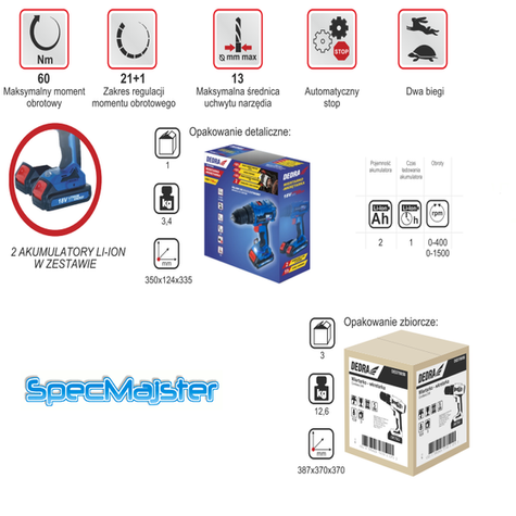 DEDRA Wiertarko - wkrętarka 18V DED7885B
