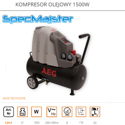 DEDRA PANSAM Kompresor olejowy 1500W L24-2