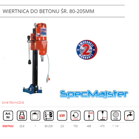 DEDRA WIERTNICA DO BETONU 2400W DED7622