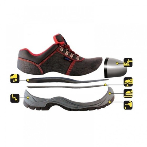 Półbuty bezpieczne skórzane, rozmiar: 44