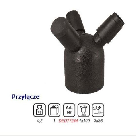 Przyłącze odciągu wiórów 1x100 / 3x36mm ( z zaślepkami) DED77244