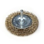 Szczotka druciana tarczowa mosiądzowana 100mm z trzpieniem