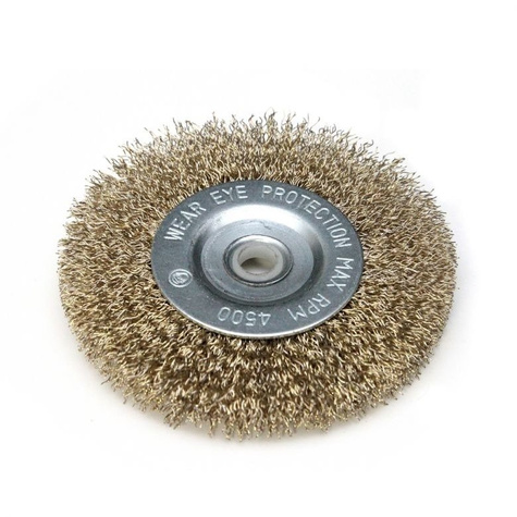 Szczotka druciana tarczowa mosiądz.150mm, śr.otworu 16mm