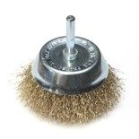 Szczotka druciana doczołowa mosiądzowana 75mm z trzpieniem