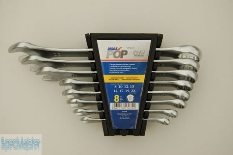 DEDRA Klucze płasko-oczkowe chromowane 1703K