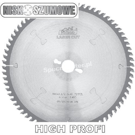 PILANA Piła tarczowa z zębami z węglików spiekanych 300x3,2x2,2x30 TFZ 72z