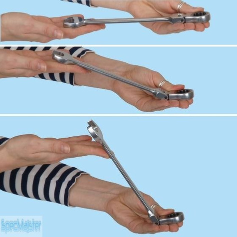 DEDRA Klucz płasko-oczkowy 10 mm CrV z grzechotką (72 zęby) i przegubem 14GP44