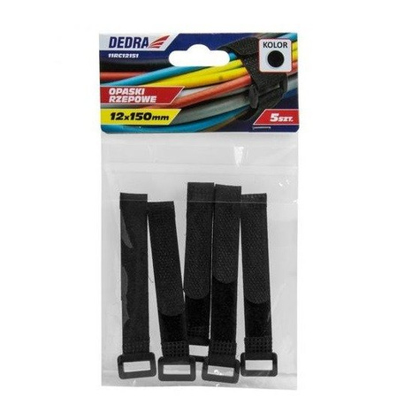 Opaski rzepowe 12mmx150mm Czarne 10 sztuk