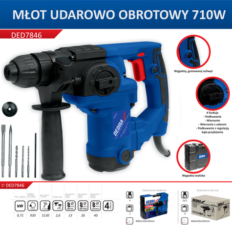 DEDRA Młot udarowo-obrotowy 710W DED7846