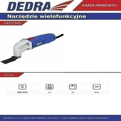 Narzędzie wielofunkcyjne 250W, akcesoria, walizka