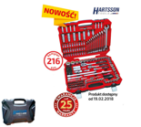 Hartsson Klucze nasadowe CrV 216szt 17x1/2", 13x1/4", 8x3/8"